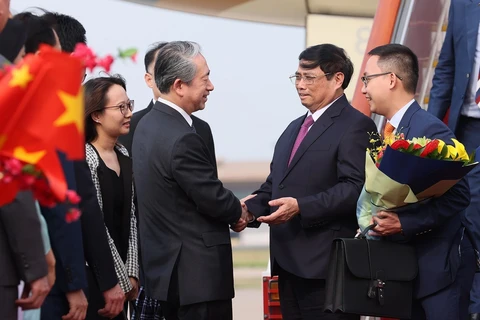 Quang cảnh lễ đón Thủ tướng Phạm Minh Chính tại Bắc Kinh