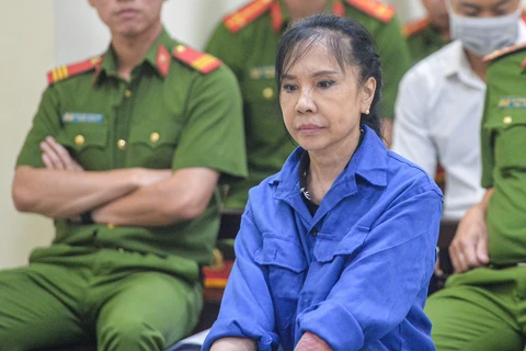 Bị cáo Nguyễn Ngọc Dung (tức Dung "Thà") tại phiên tòa. (Ảnh: TTXVN phát) 