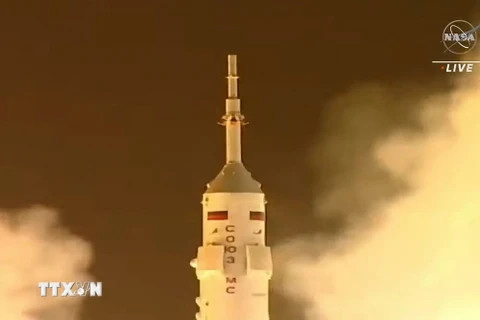 Tàu vũ trụ Soyuz MS-23 của Nga được phóng lên ISS từ sân bay vũ trụ Baikonur, Kazakhstan, ngày 24/2/2023. (Ảnh: AFP/TTXVN)