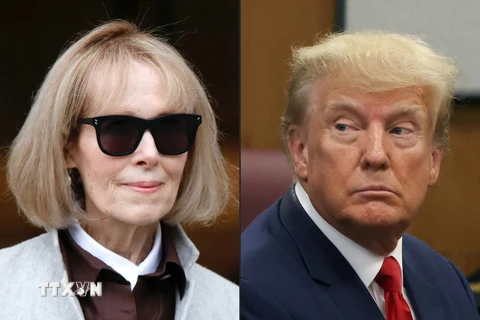 Cựu Tổng thống Mỹ Donald Trump (phải) và bà Elizabeth Jean Carroll. (Ảnh: AFP/TTXVN)