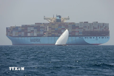 Tàu container của hãng Maersk. (Ảnh: AFP/TTXVN)