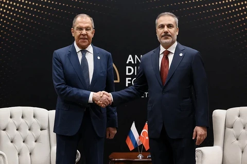 Ngoại trưởng Thổ Nhĩ Kỳ Hakan Fidan và người đồng cấp Nga Sergei Lavrov. (Nguồn: Bộ Ngoại giao Nga)