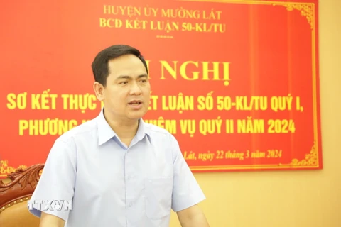 Ông Triệu Minh Xiết, Phó Bí thư Thường trực Huyện uỷ huyện biên giới Mường Lát (Thanh Hóa). (Ảnh: Hoa Mai/TTXVN)
