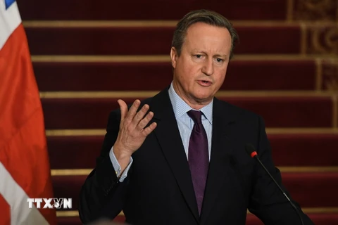 Ngoại trưởng Anh David Cameron. (Ảnh: AFP/TTXVN)
