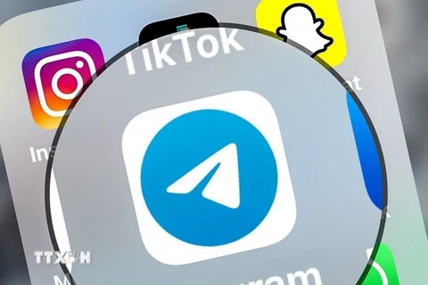 Biểu tượng ứng dụng Telegram. (Ảnh: AFP/TTXVN)