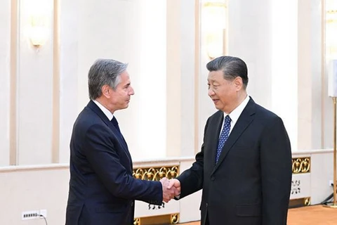 Chủ tịch nước Trung Quốc Tập Cận Bình và Ngoại trưởng Mỹ Antony Blinken. (Nguồn: Bộ Ngoại giao Trung Quốc)