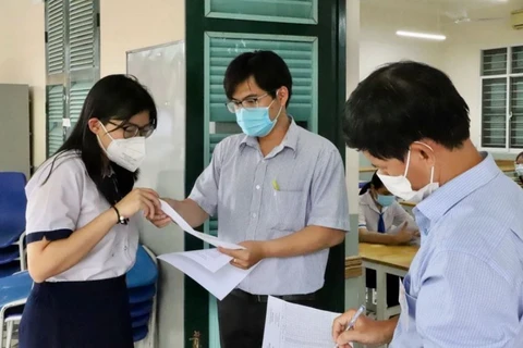 Thí sinh dự thi Tốt nghiệp Trung học Phổ thông. (Ảnh: Hồng Giang/TTXVN)