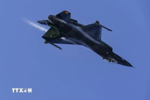 Máy bay chiến đấu F-16 của Bỉ tham gia cuộc tập trận "Steadfast Noon" của NATO. (Ảnh: AFP/TTXVN)