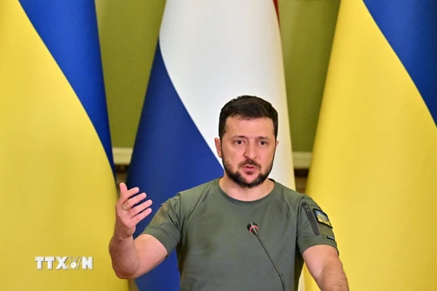 Tổng thống Ukraine Volodymyr Zelensky. (Ảnh: AFP/TTXVN)