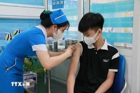 Nhiều người dân tại Đồng Nai chủ động tiêm vaccine có thành phần phòng bệnh bạch hầu tại các cơ sở tiêm chủng. (Ảnh: Lê Xuân/TTXVN)