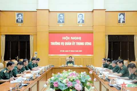 Đại tướng Phan Văn Giang chủ trì Hội nghị. (Ảnh: Báo Quân đội nhân dân)