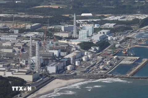 Toàn cảnh nhà máy điện hạt nhân Fukushima Daiichi ở Okuma, Fukushima, Nhật Bản, (Ảnh: AFP/TTXVN)