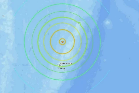 Vị trí xảy ra trận động đất. (Ảnh: USGS)