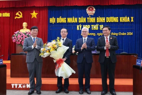 Ông Bùi Minh Thạnh, Tỉnh ủy viên và Bí thư Thành ủy Bến Cát, được bầu giữ chức Phó Chủ tịch UBND tỉnh Bình Dương khóa X, nhiệm kỳ 2021-2026. (Ảnh: TTXVN phát)