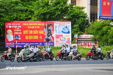 Chỉ thị 20 được áp dụng với kỳ vọng sẽ kiểm soát các phương tiện ra vào các vùng của Thủ đô, đảm bảo công tác phòng chống dịch COVID-19. (Ảnh: Minh Sơn/Vietnam+)