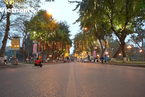 Không gian đi bộ phố Trần Nhân Tông và khu vực lân cận thuộc quận Hai Bà Trưng, thành phố Hà Nội sau 2 tháng đi vào hoạt động.