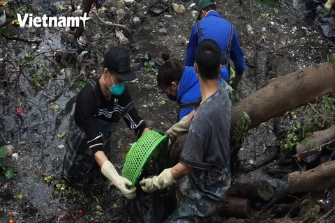 Theo chân nhóm bạn trẻ làm sạch sông hồ tại Hà Nội
