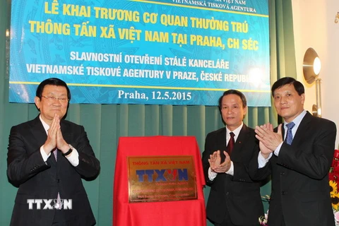 [Photo] Chủ tịch nước dự khai trương Cơ quan Thường trú TTXVN tại Séc