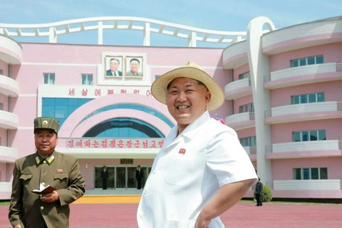 Nhà lãnh đạo Triều Tiên Kim Jong-un với chiếc mũ trắng. (Nguồn: Sputniknews)