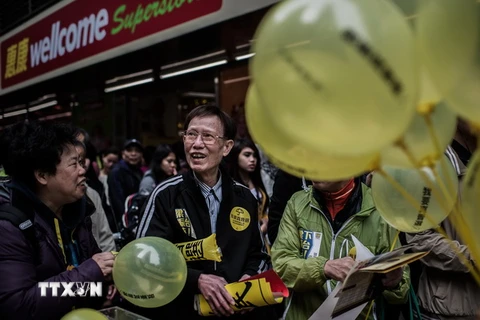Biểu tình tại Hong Kong ngày 1/2. (Nguồn: AFP/TTXVN) 