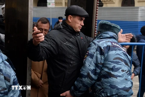 Tăng cường an ninh ở thủ đô Moskva. (Nguồn: AFP/TTXVN)
