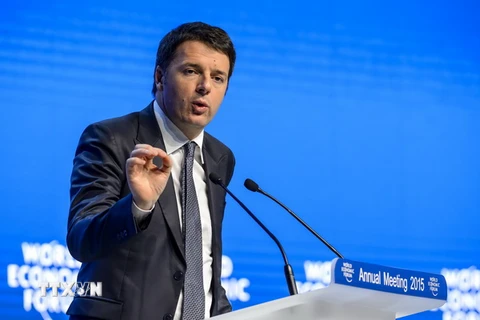 Thủ tướng Italy Matteo Renzi phát biểu tại cuộc họp. (nguồn: AFP/TTXVN)