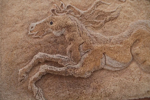 Bức tranh 'ngựa phi' được trưng bày trong buổi triển lãm nghệ thuật ngày 14/10 đã khiến người xem phải ngỡ ngàng. (Nguồn: CCTVNews)