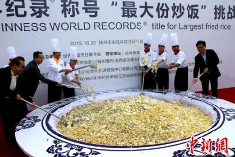 Nồi cơm rang lớn nhất thế giới của Trung Quốc. (Nguồn: scmp.com)