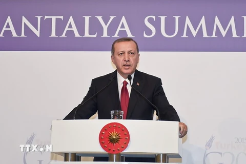 Tổng thống Thổ Nhĩ Kỳ muốn xoa dịu căng thẳng với Nga. (Nguồn: THX/TTXVN) 