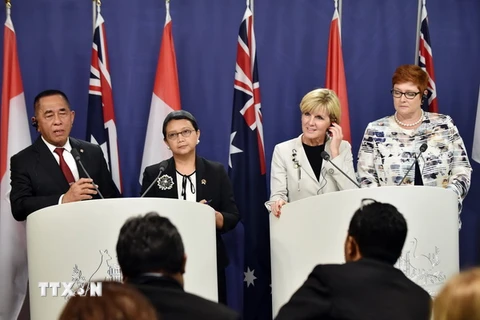 Đối thoại '2+2' lần thứ 3 giữa các Bộ trưởng Ngoại giao và Quốc phòng Australia và Indonesia đã diễn ra tại thành phố Sydney, Australia. (Nguồn: AFP/TTXVN)