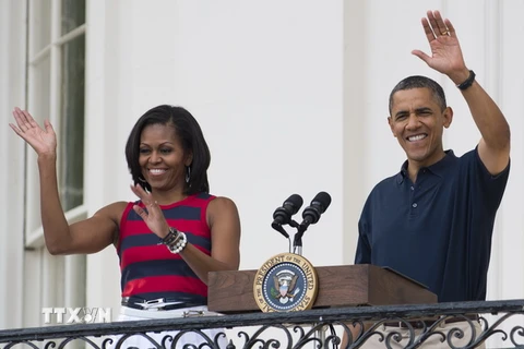 Vợ chồng Tổng thống Mỹ Barack Obama. (Nguồn: AFP/TTXVN)