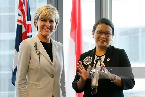 Ngoại trưởng Indonesia Retno Marsudi và người đồng cấp Australia Julie Bishop. (Nguồn: Getty Images)
