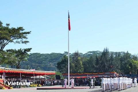 Quang cảnh lễ thượng cờ tại lễ kỷ niệm. (Ảnh: Lâm Khánh/Vietnam+)