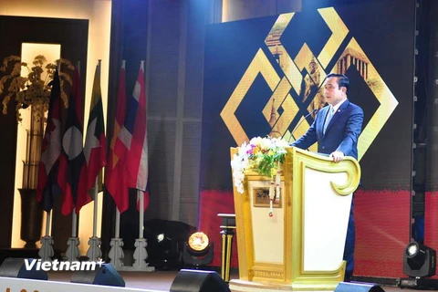 Thủ tướng Thái Lan Prayut Chan O cha phát biểu khai mạc. (Ảnh: Sơn Nam/Vietnam+)