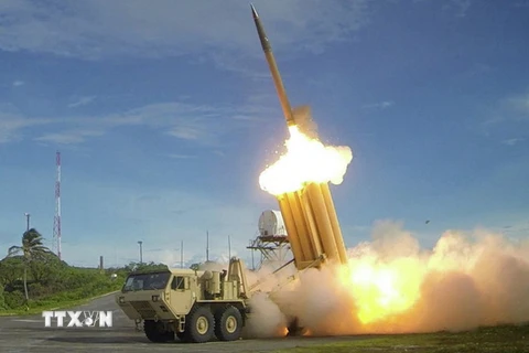 Hệ thống tên lửa đánh chặn tầm cao giai đoạn cuối THAAD. (Nguồn: Reuters/TTXVN)