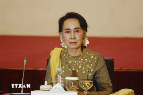 Cố vấn Nhà nước Myanmar Aung San Suu Kyi. (Nguồn: EPA/TTXVN)