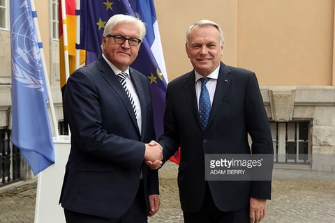 Ngoại trưởng Đức Frank-Walter Steinmeier và người đồng cấp Pháp Jean-Marc Ayrault. (Nguồn: Getty Images)