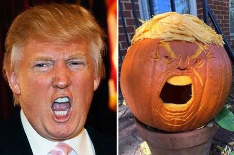 Giật mình vì quả bí ngô Halloween có bộ mặt ông Donald Trump