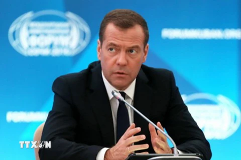 Thủ tướng Nga Dmitry Medvedev. (Nguồn: Sputnik/TTXVN)