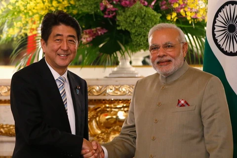 Thủ tướng Modi và người đồng cấp Nhật Bản Shinzo Abe. (Nguồn: The Wire)