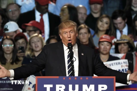 Ông Donald Trump phát biểu tại Grand Rapids ngày 8/11. (Nguồn: AP/TTXVN) 