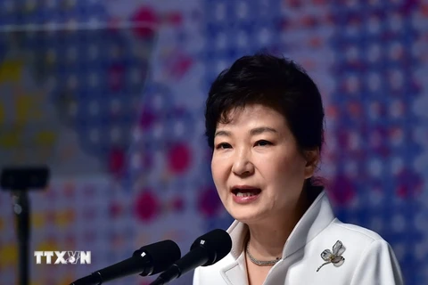 Tổng thống Hàn Quốc Park Geun-hye tại một sự kiện ở Seoul. (Nguồn: AFP/TTXVN) 