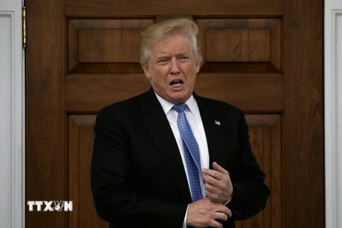 Tổng thống đắc cử Mỹ Donald Trump tại cuộc họp báo ở Bedminster, bang New Jersey ngày 20/11. (Nguồn: EPA/TTXVN)