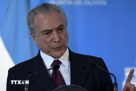 Tổng thống Brazil Michel Temer. (Nguồn: AFP/TTXVN)
