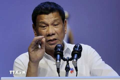 Tổng thống Philippines Rodrigo Duterte. (Nguồn: AP/TTXVN)