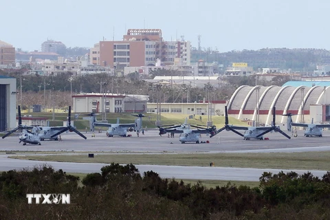 Căn cứ không quân Futenma của Mỹ tại vùng ngoại ô Ginowan, Okinawa ngày 1/10/2012. (Nguồn: AFP/TTXVN) 