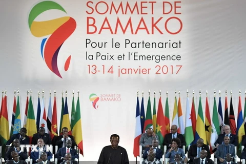 Các nhà lãnh đạo Châu Phi tham dự tại Hội nghị cấp cao Pháp - Châu Phi ở Bamako ngày 14/1. (Nguồn: AFP/TTXVN)