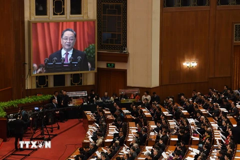 Lễ khai mạc Kỳ họp thứ 5 Hội nghị Chính trị Hiệp thương Nhân dân Trung Quốc (Chính Hiệp) khóa 12. (Nguồn: AFP/TTXVN)