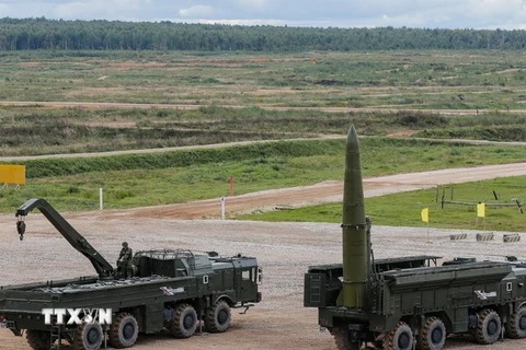 Tên lửa chiến thuật 'Iskander-M' của quân đội Nga. (Nguồn: EPA/TTXVN) 