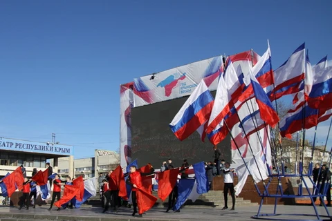 Quảng trường Lenin ở bán đảo Crimea. (Nguồn: TTXVN)